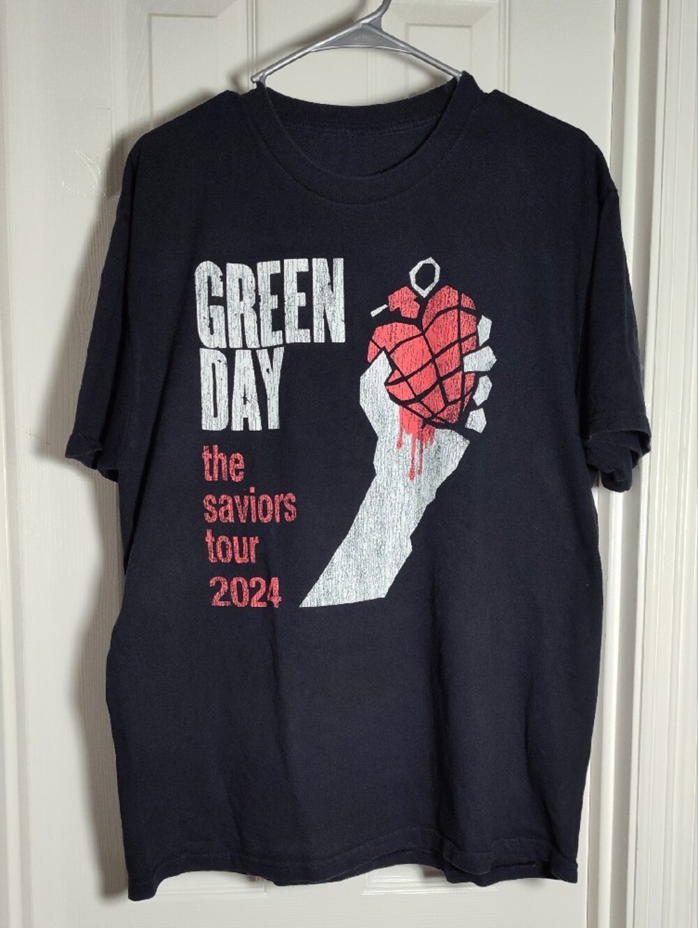Mens Green Day Concert T Shirt The Saviors Tour 2024 With Tour Dates On Back